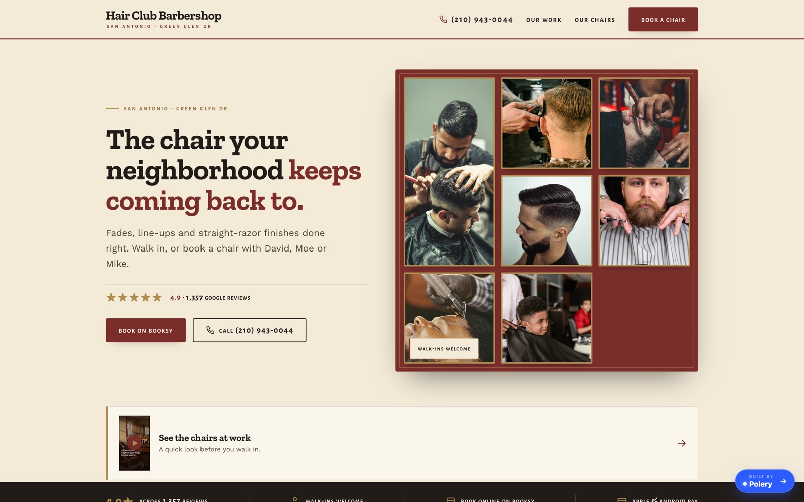Hair Club Barbershop rebuilt landing page