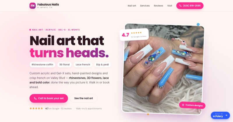 Fabulous Nails rebuilt landing page