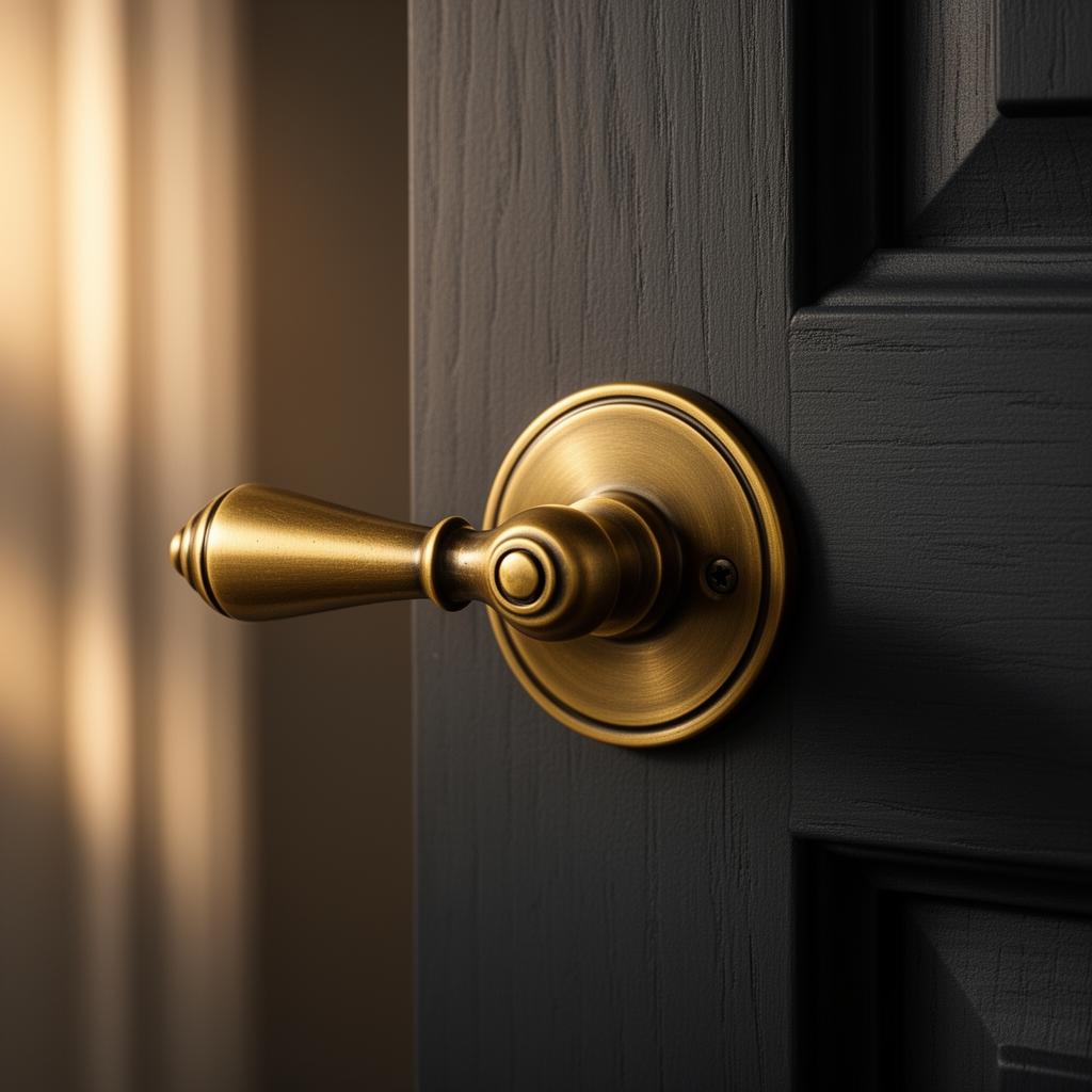 Brass door hardware installation