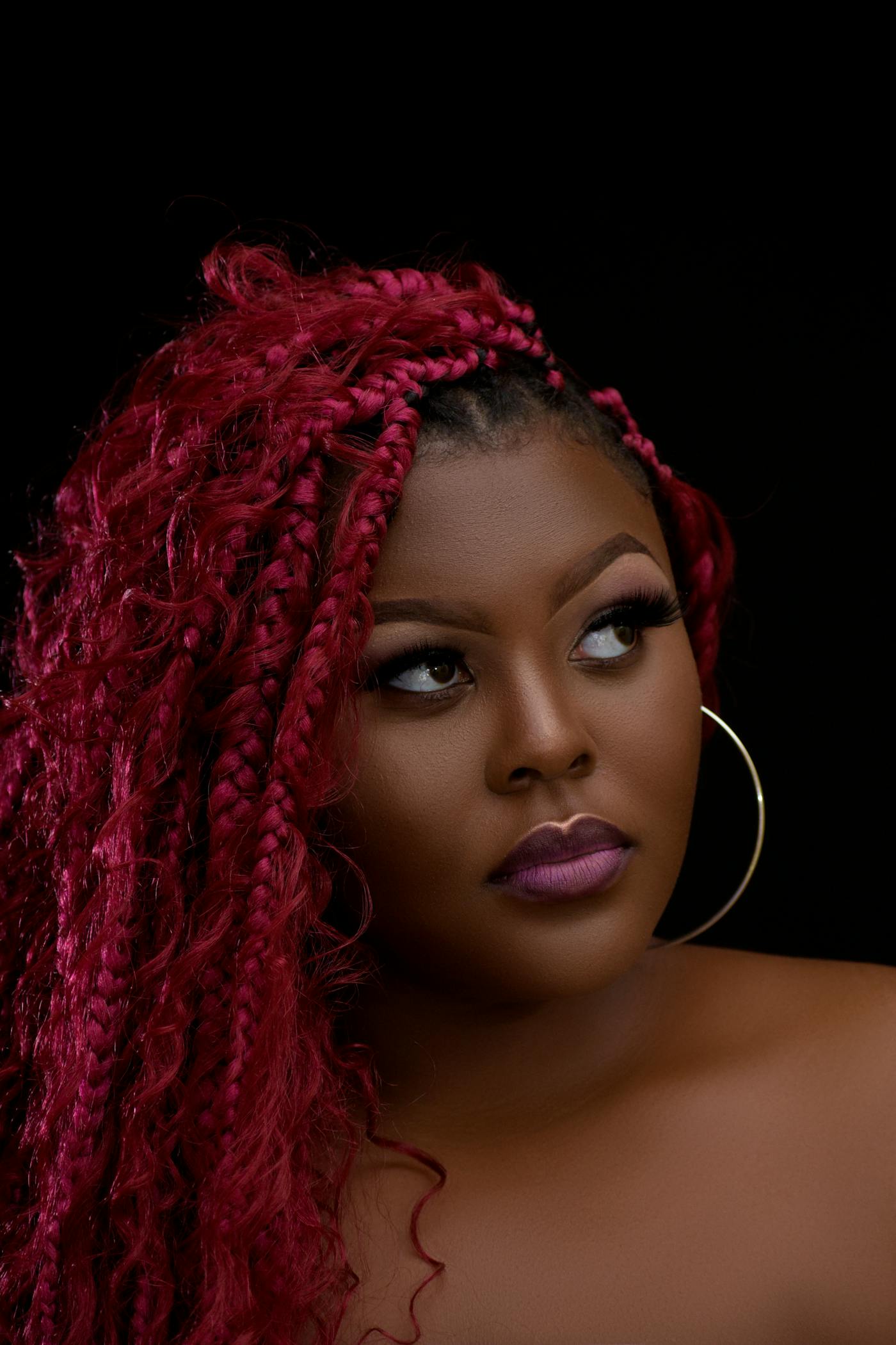 Curly crochet braids with rich color