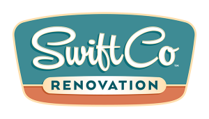 SwiftCo Renovation logo (teal vintage signage)